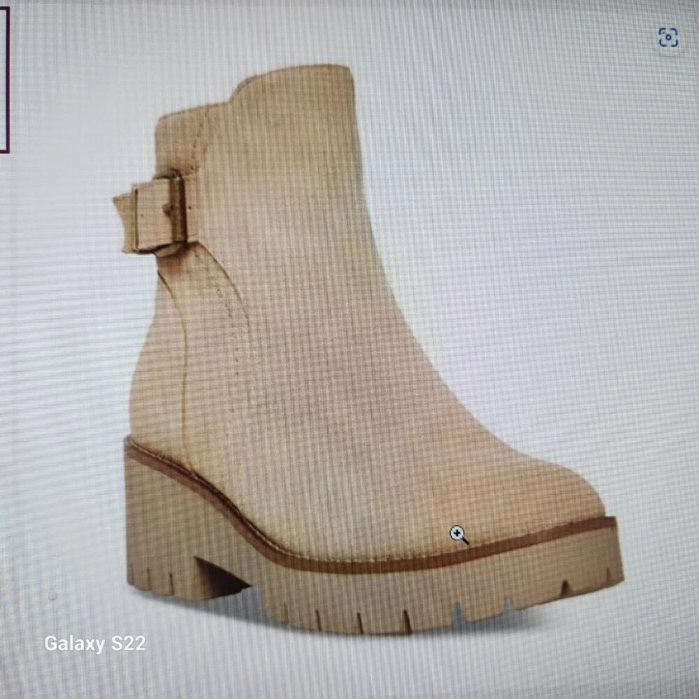 AQUA COLLEGE Womens Beige Waterproof Desiree Almond Toe Block Heel Booties 5.5 M